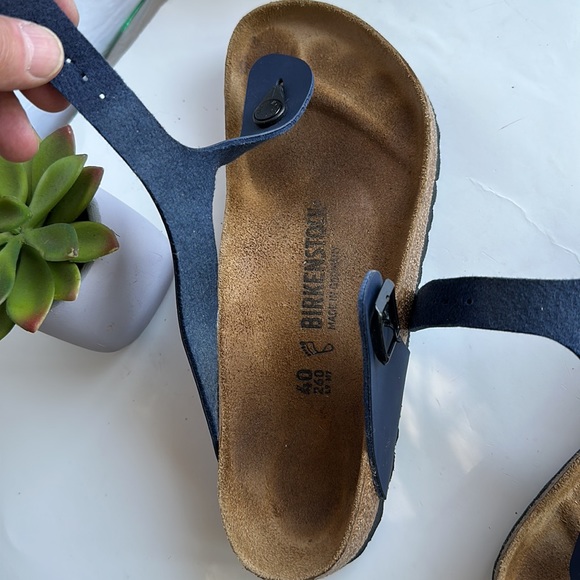 Birkenstock Gizeh Birko Flor Slide Sandal -Blue /Navy-Sz L 9-M 7 - Picture 14 of 15